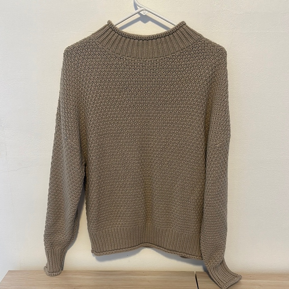 Cozy Tan Knit Sweater